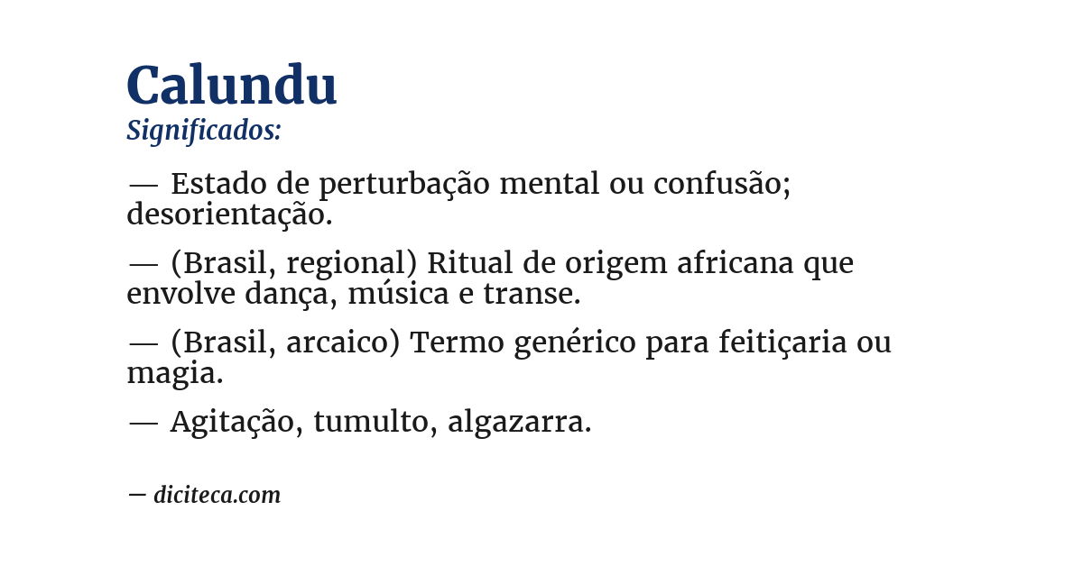 Significado de calundu