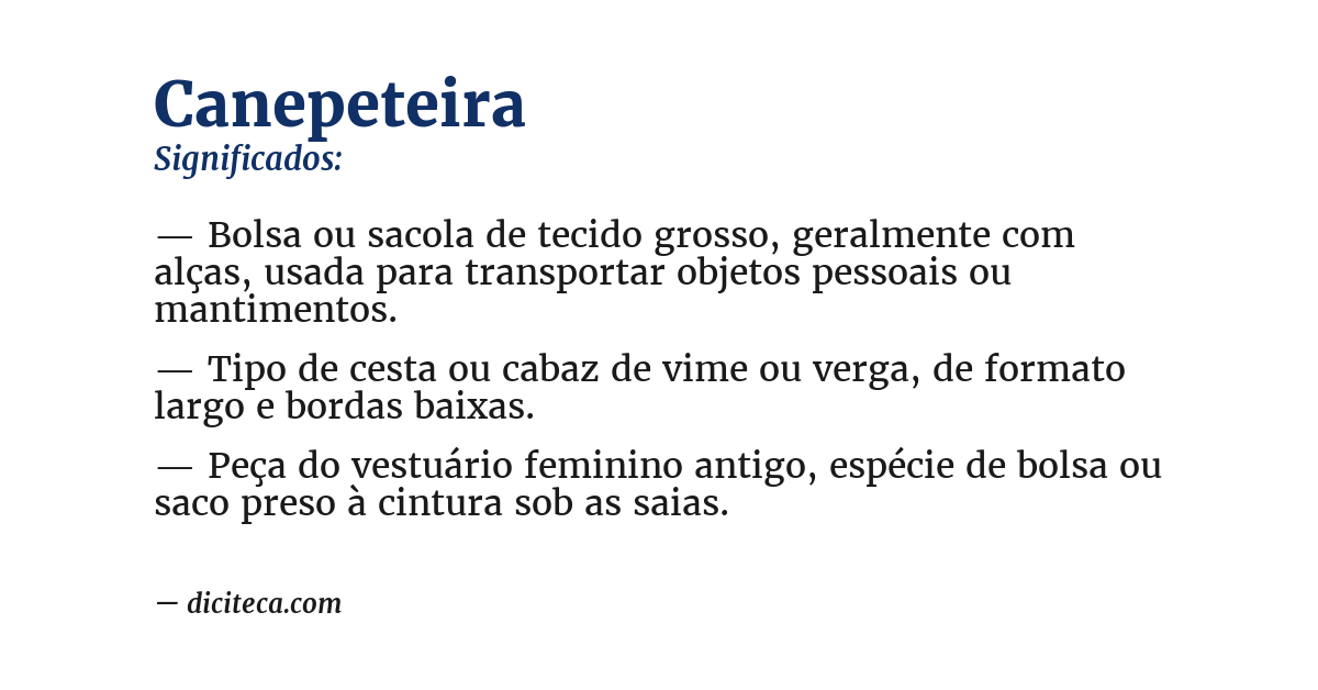 Significado de canepeteira