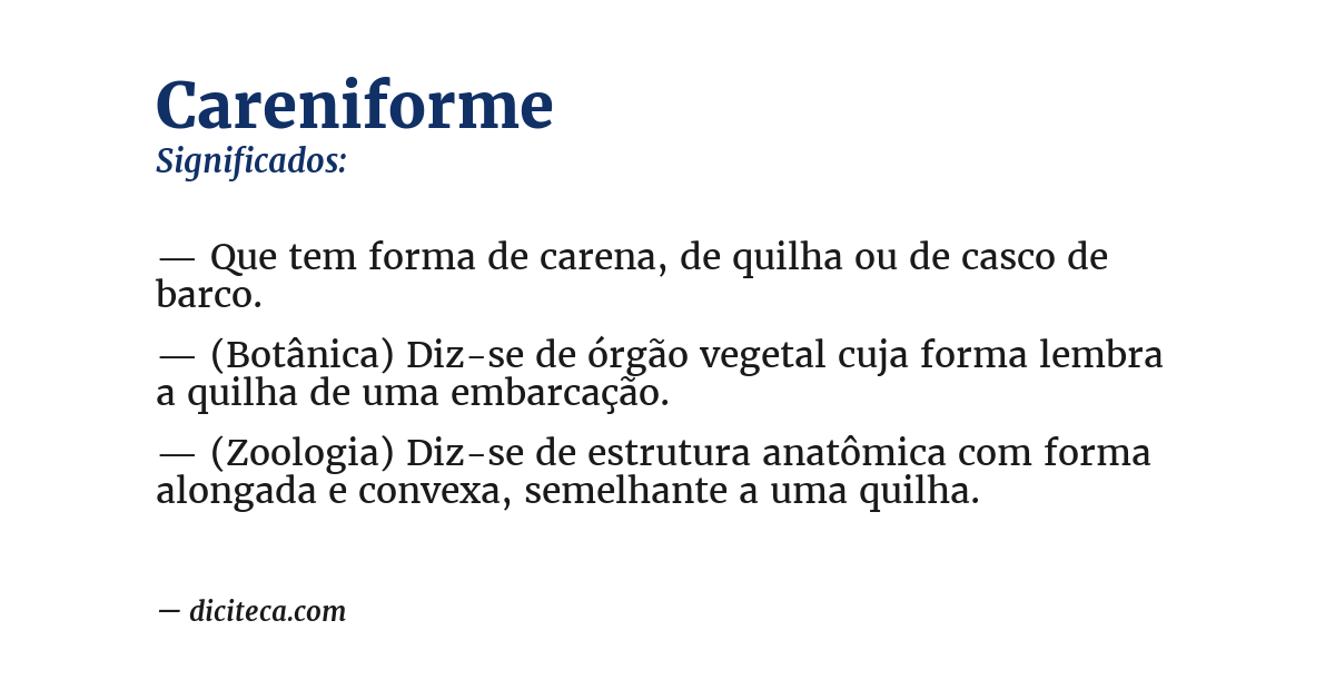 Significado de careniforme