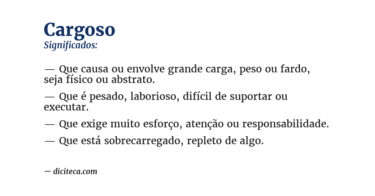 Significado de cargoso