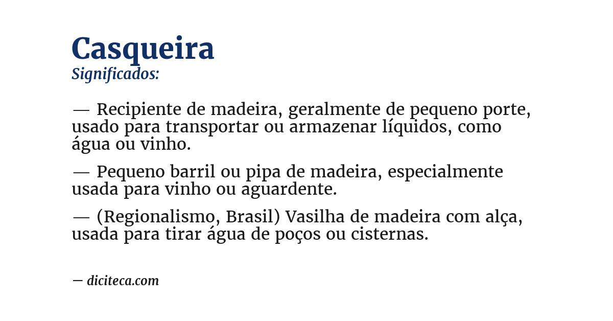 Significado de casqueira