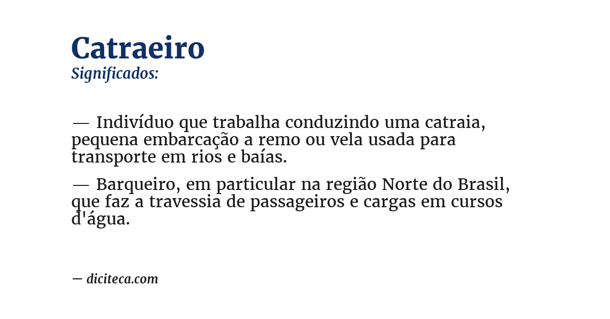 Significado de catraeiro