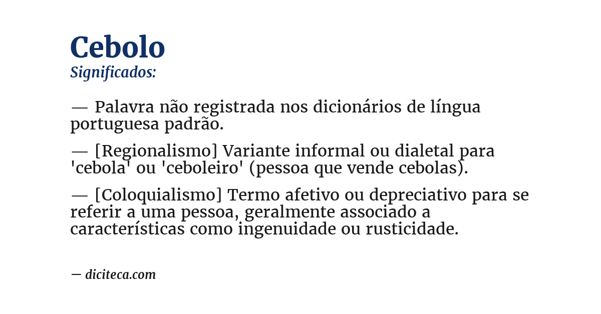 Significado de cebolo