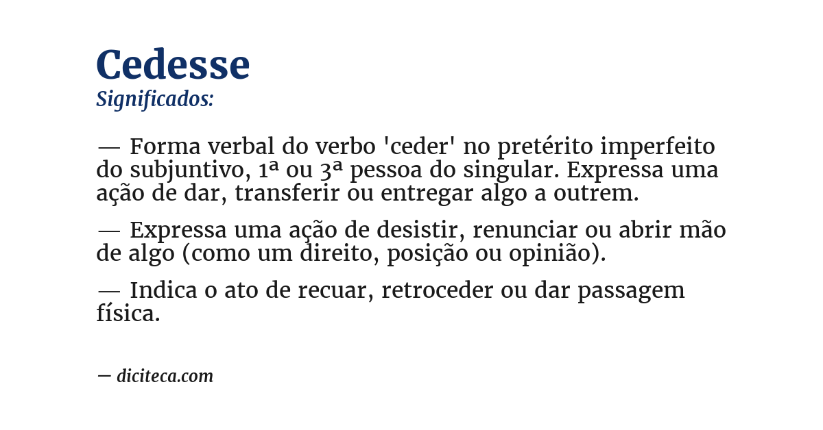 Significado de cedesse
