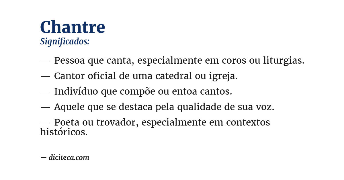 Significado de chantre