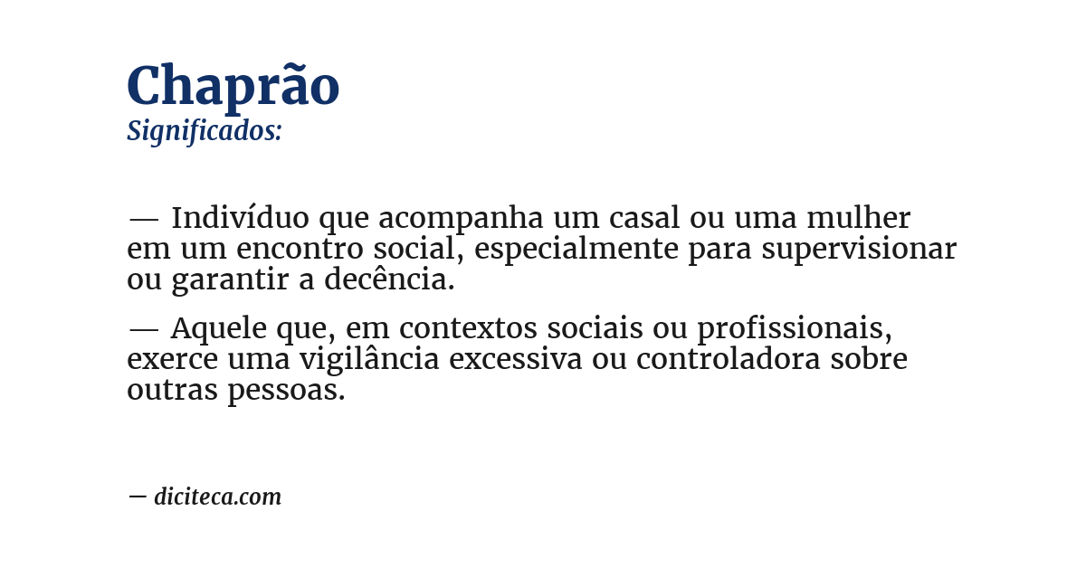 Significado de chaprão