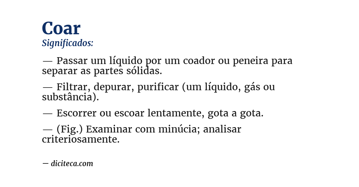 Significado de coar