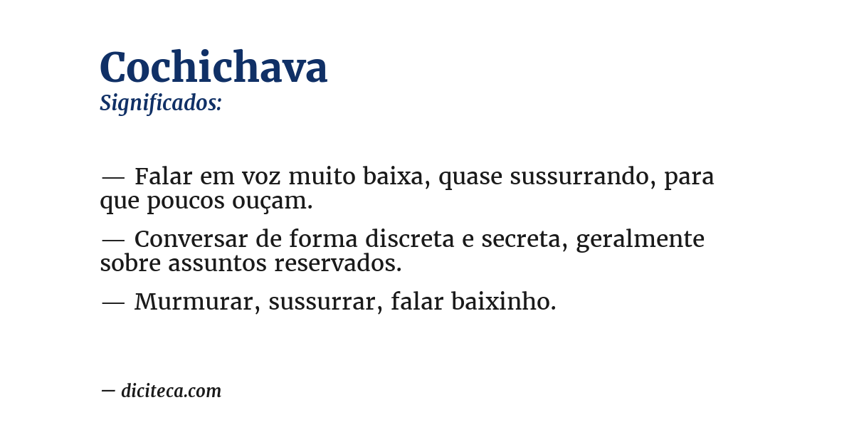 Significado de cochichava