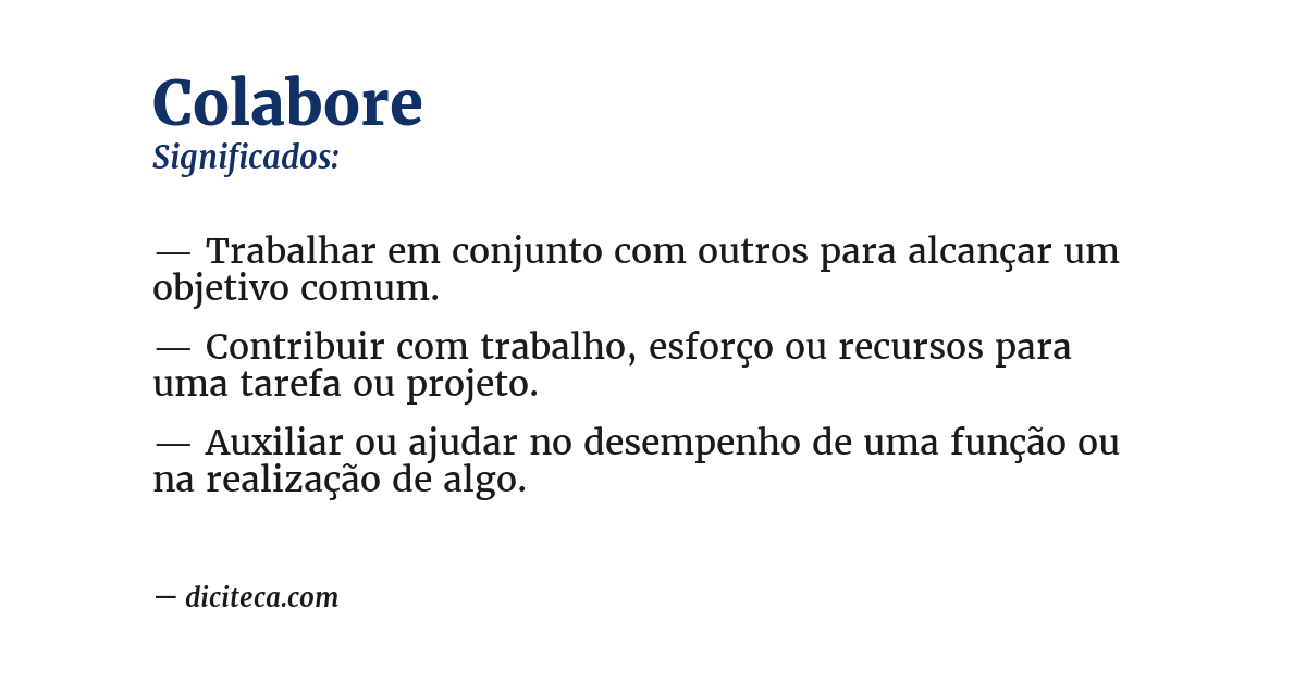 Significado de colabore