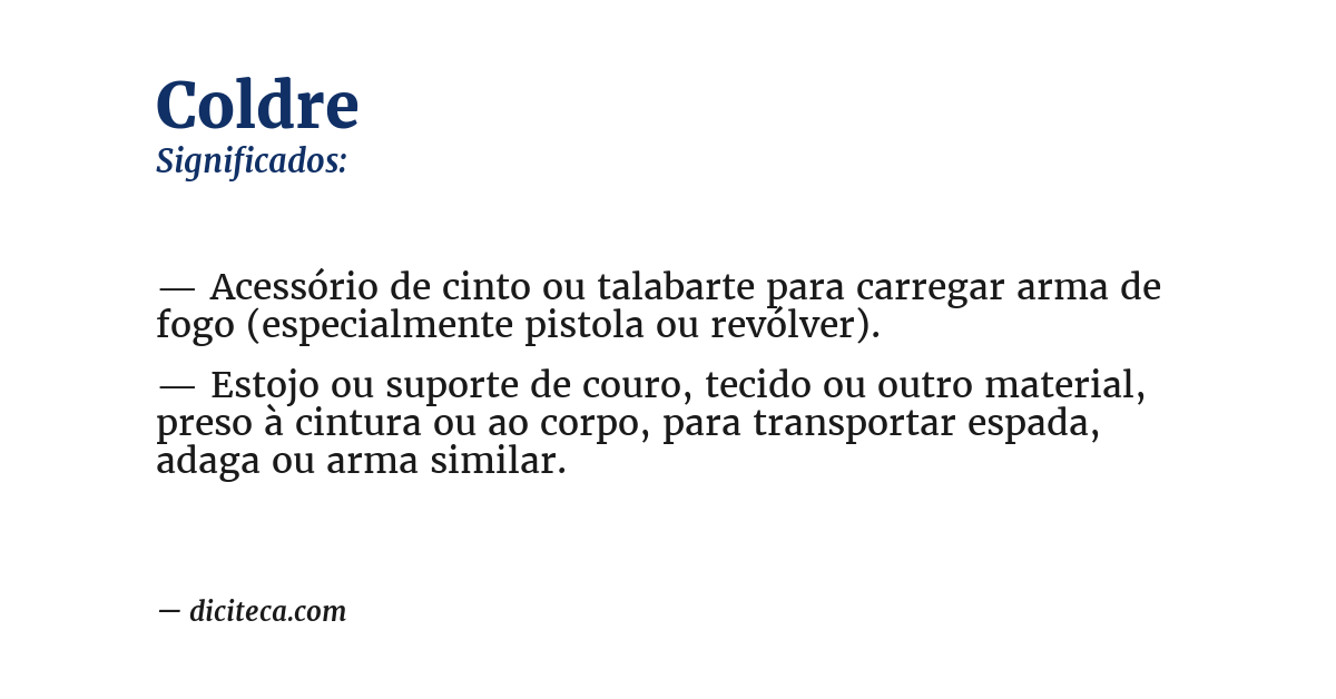 Significado de coldre