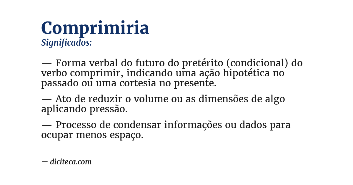 Significado de comprimiria