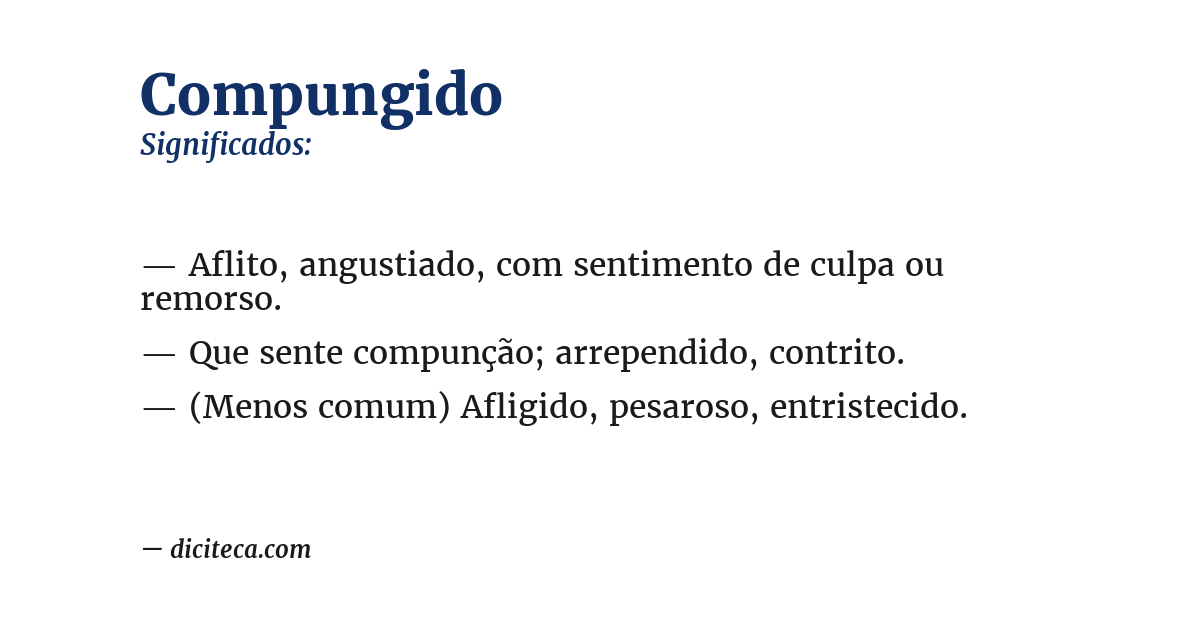 Significado de compungido