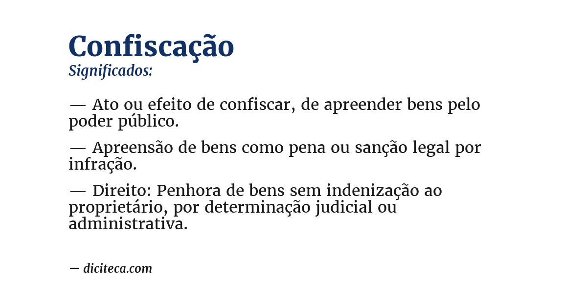 Significado de confiscação