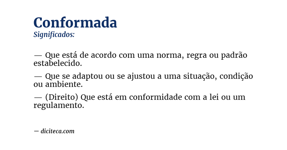 Significado de conformada
