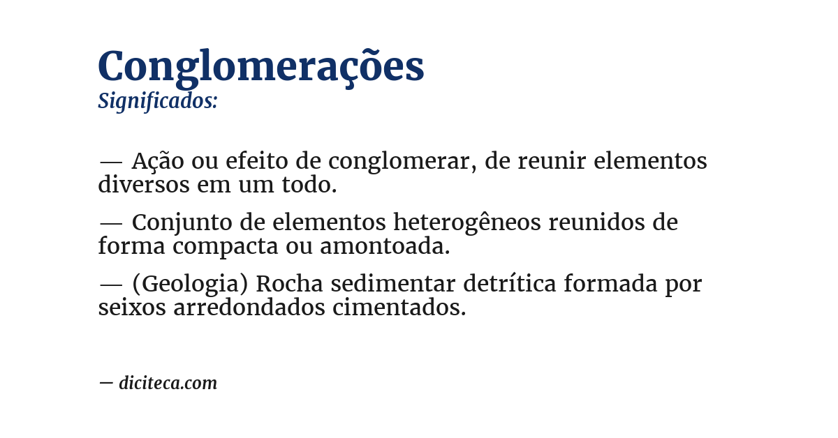 Significado de conglomerações