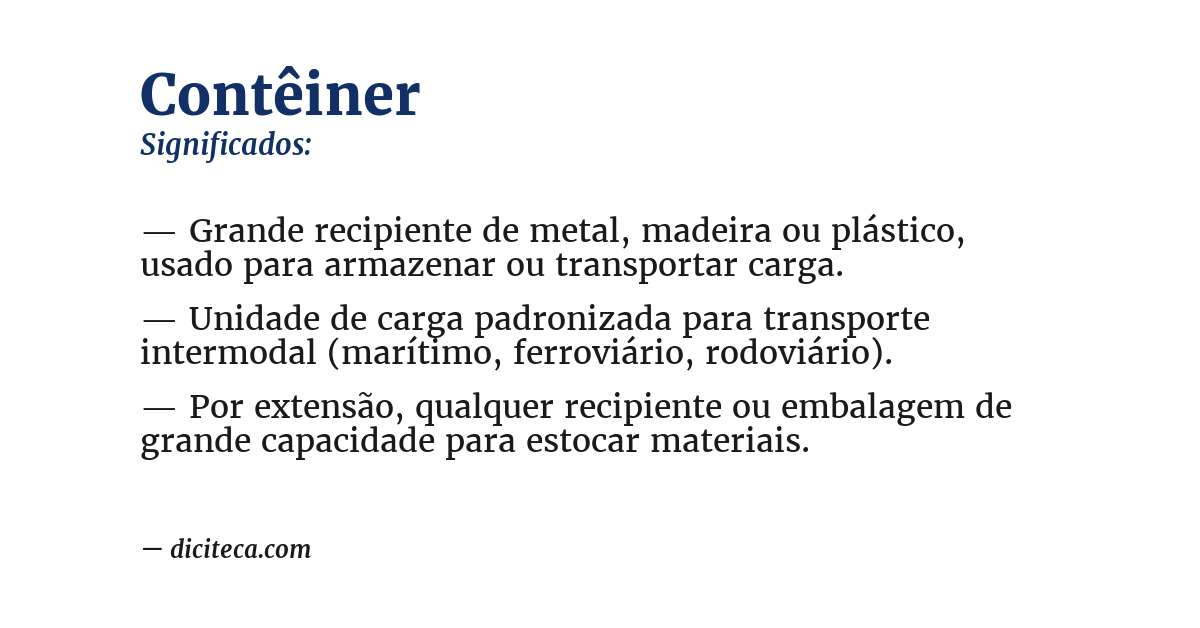 Significado de contêiner