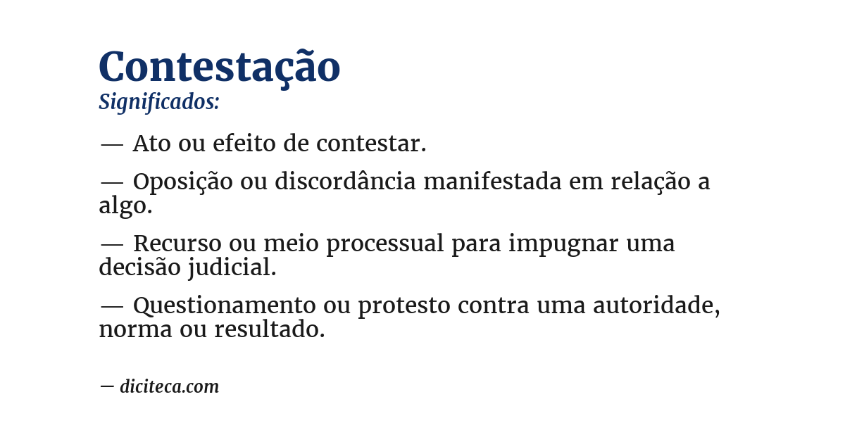 Significado de contestação