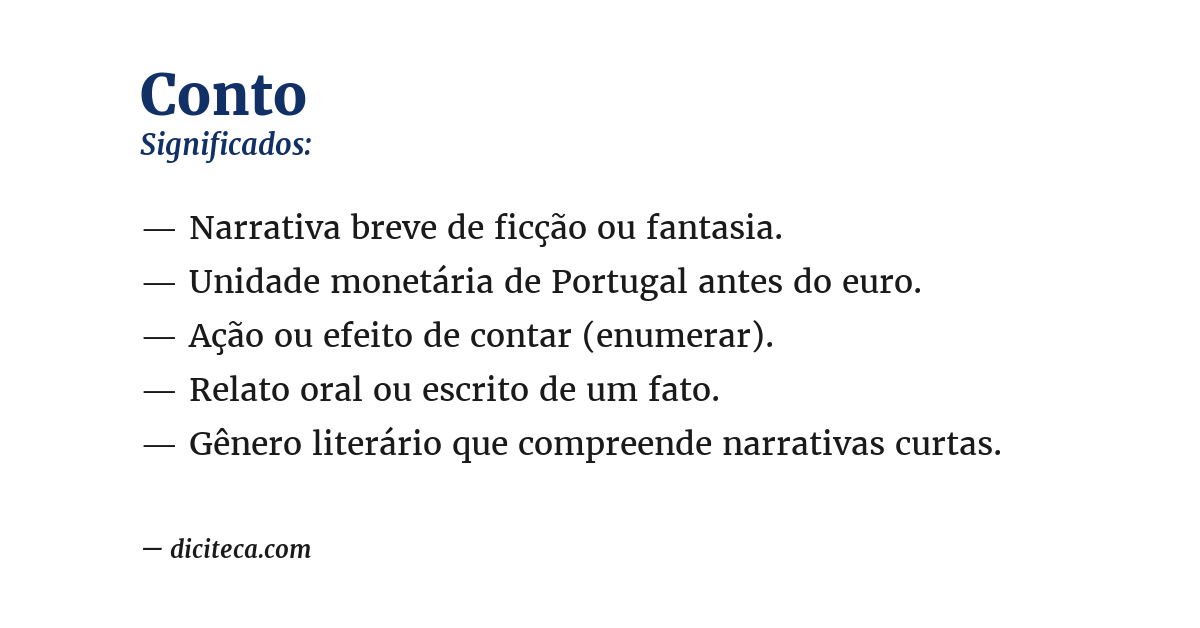 Significado de conto