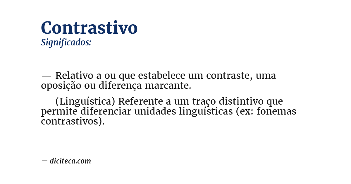 Significado de contrastivo