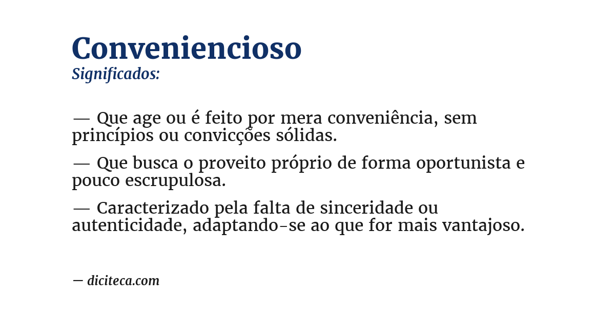 Significado de conveniencioso