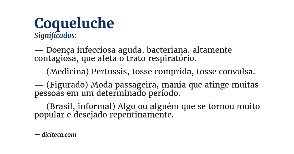 Significado de coqueluche