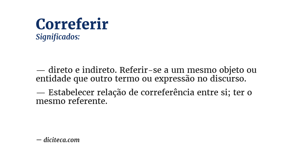 Significado de correferir