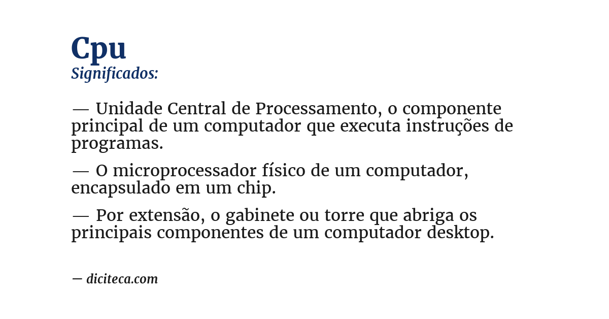 Significado de cpu