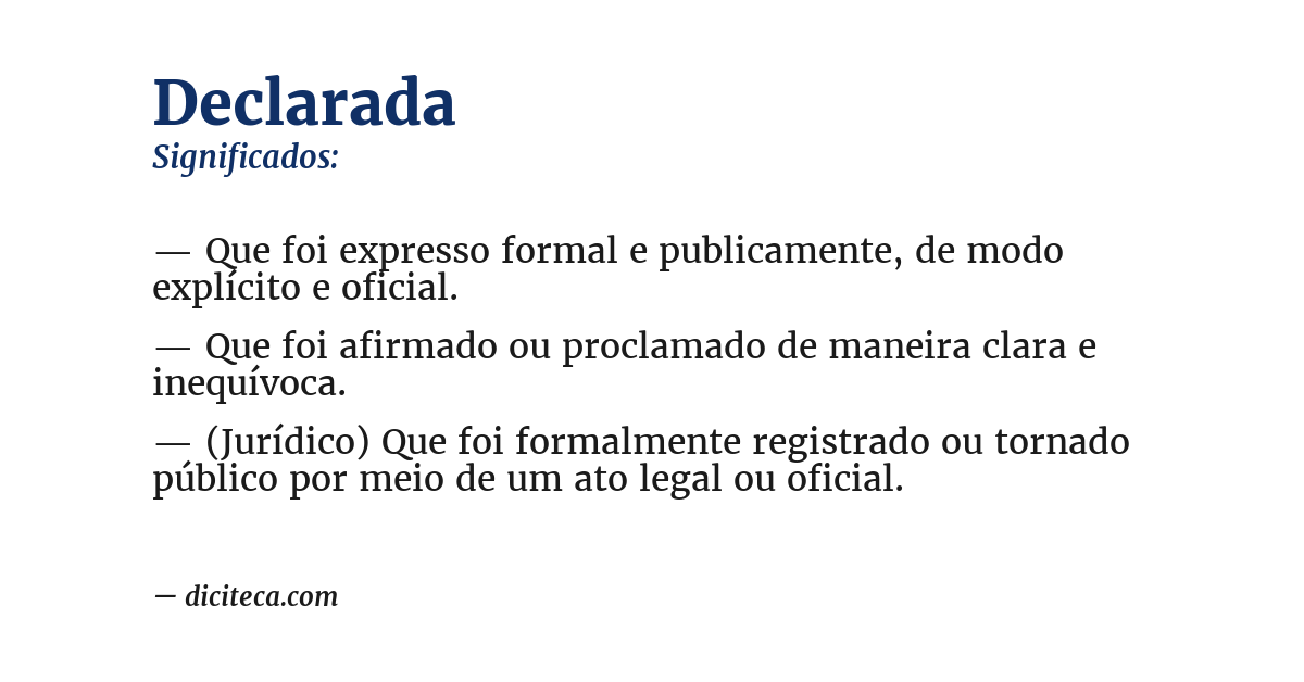 Significado de declarada