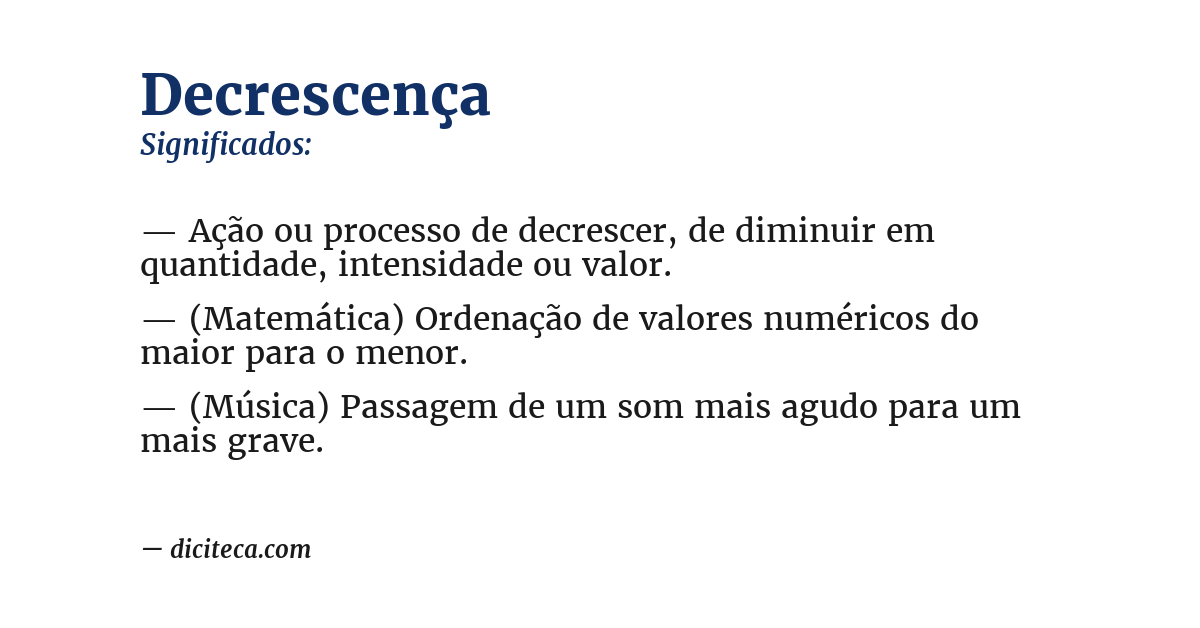 Significado de decrescença