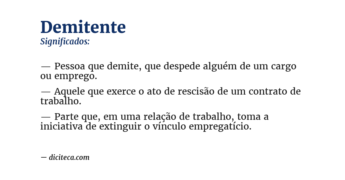 Significado de demitente