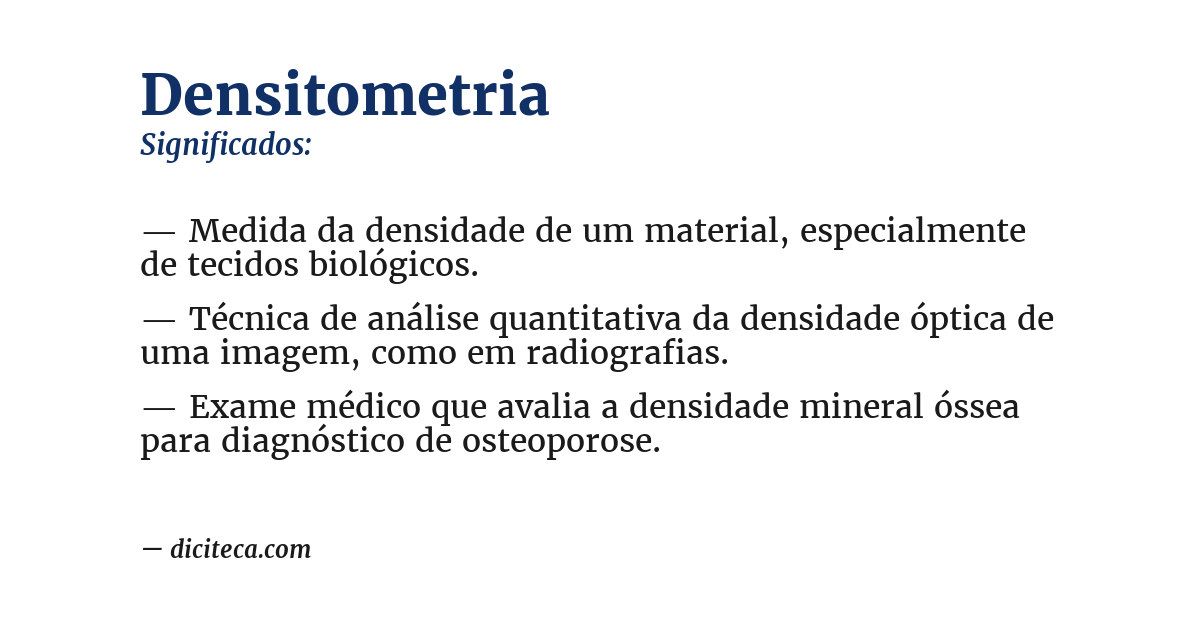 Significado de densitometria