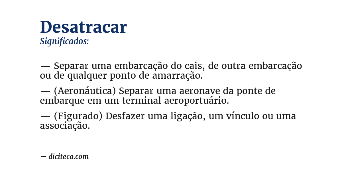 Significado de desatracar