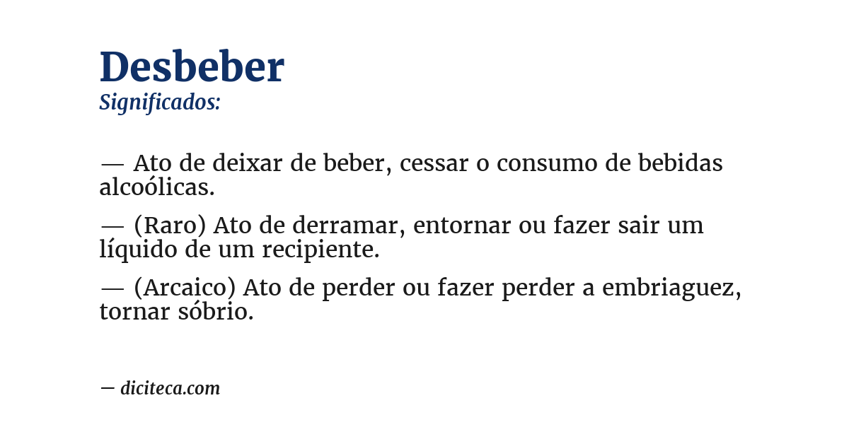Significado de desbeber