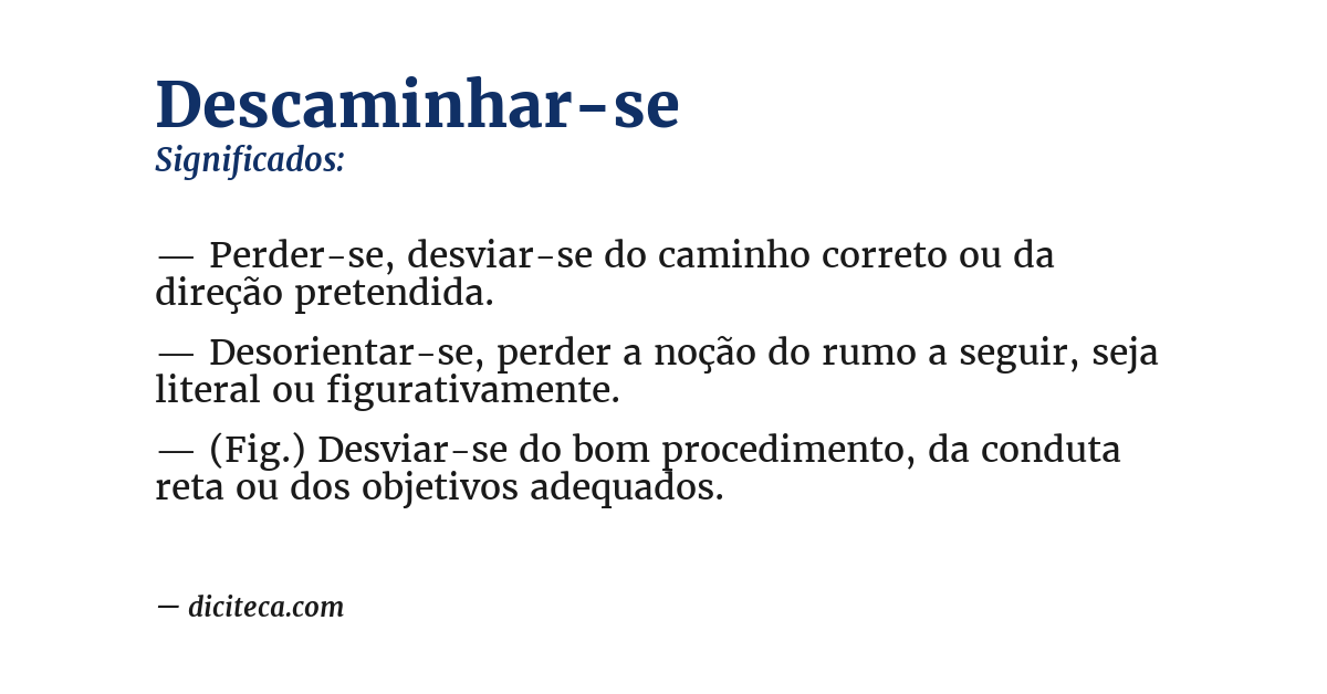 Significado de descaminhar-se