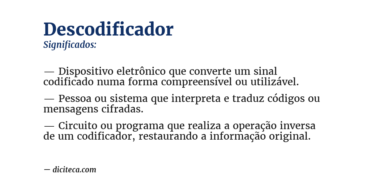 Significado de descodificador