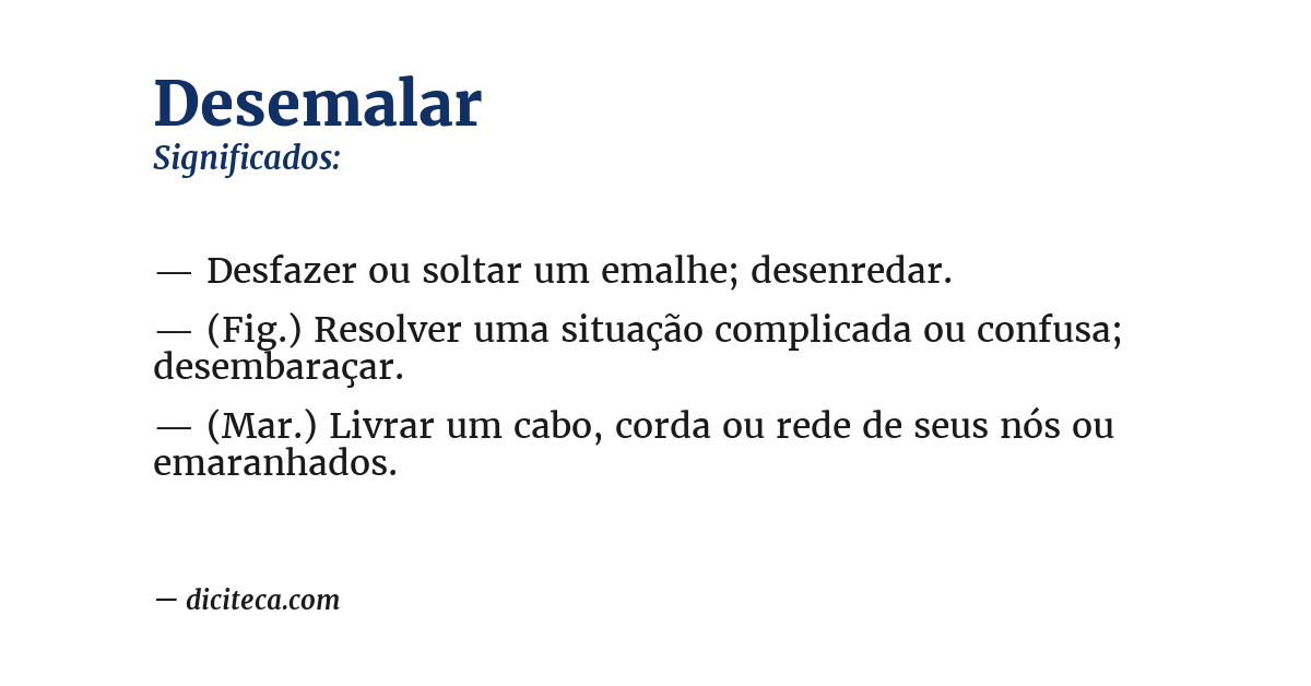 Significado de desemalar
