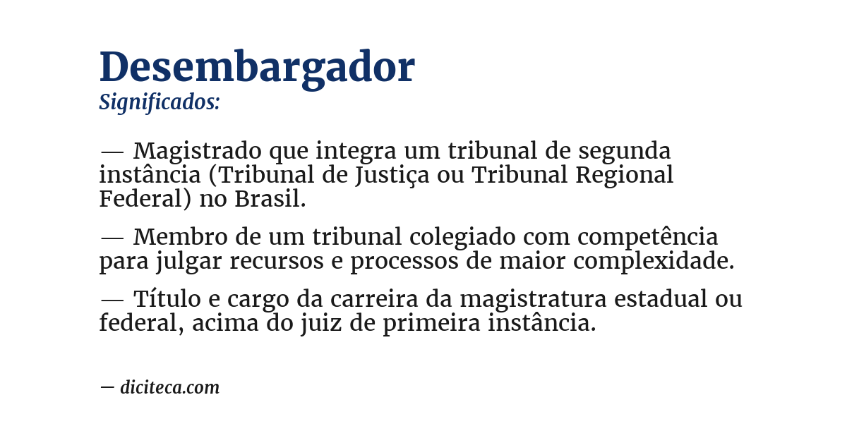 Significado de desembargador
