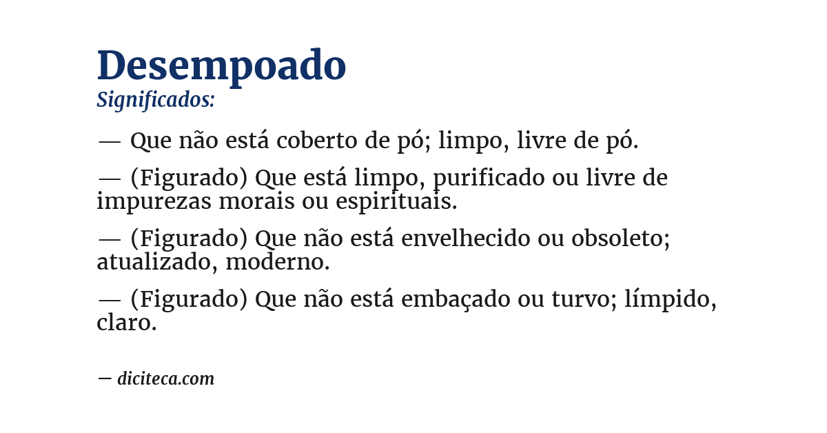 Significado de desempoado