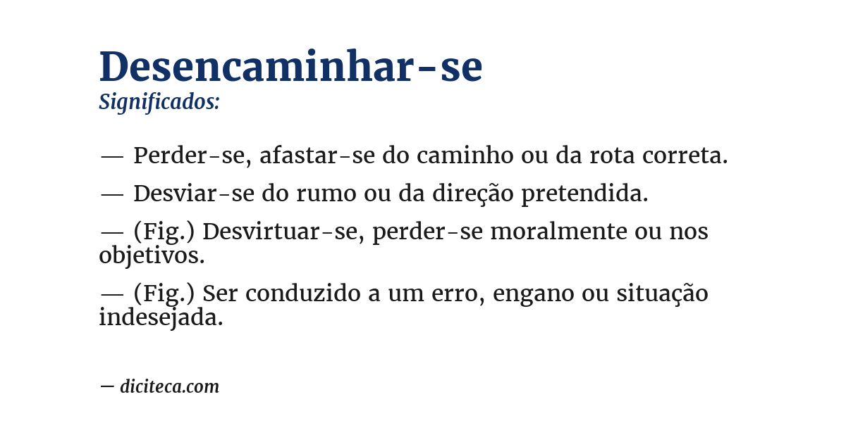 Significado de desencaminhar-se