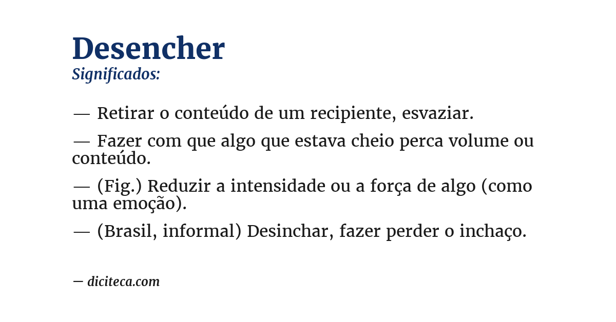 Significado de desencher