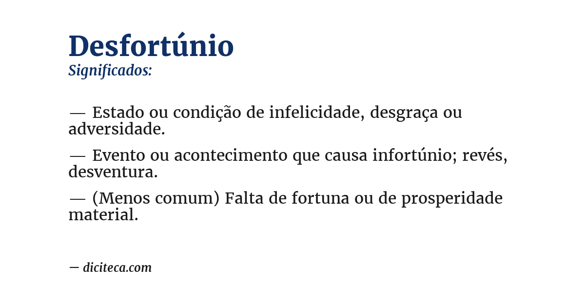 Significado de desfortúnio