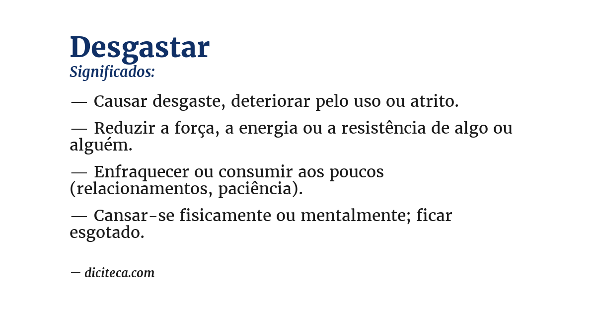Significado de desgastar