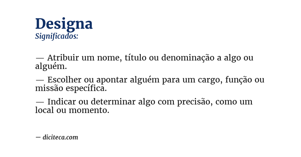 Significado de designa