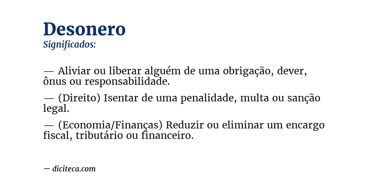 Significado de desonero