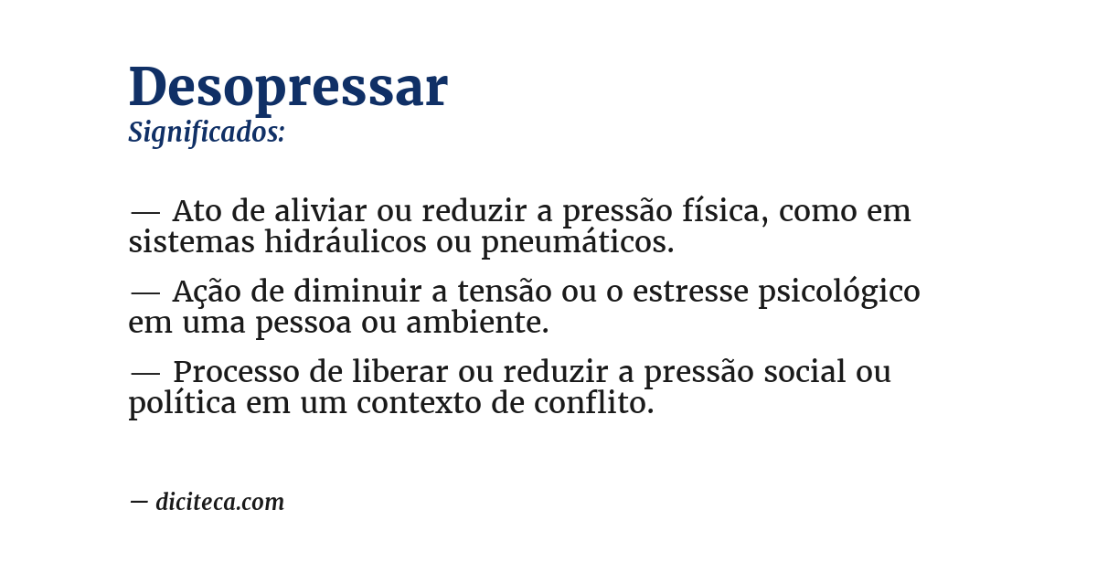 Significado de desopressar