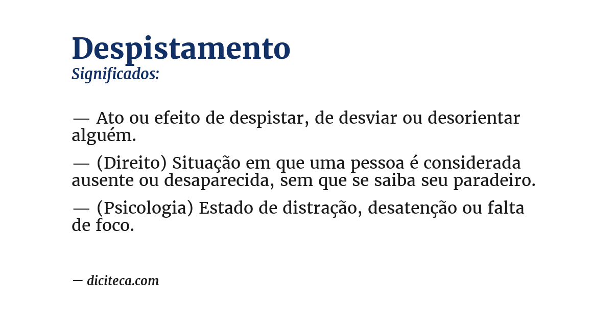 Significado de despistamento