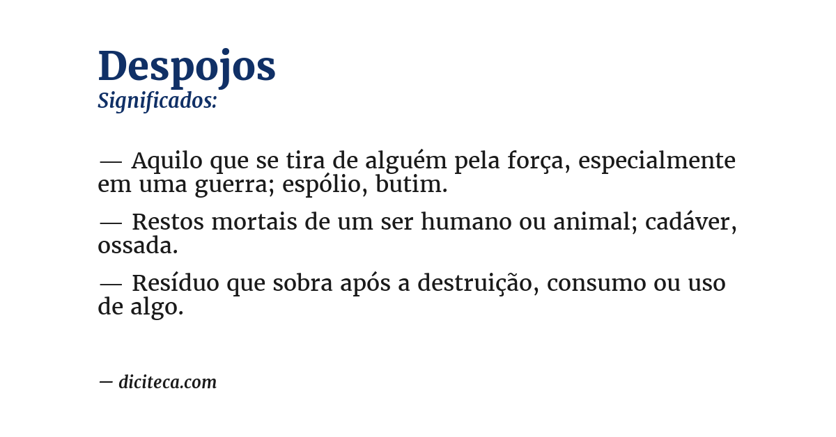 Significado de despojos