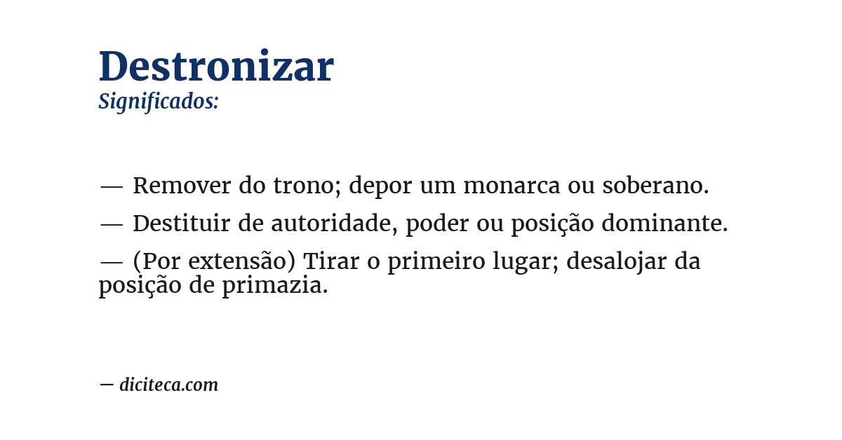 Significado de destronizar