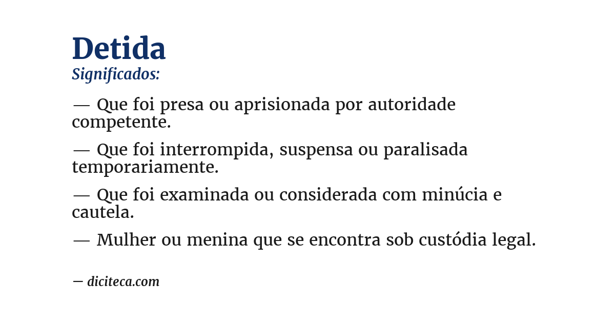 Significado de detida