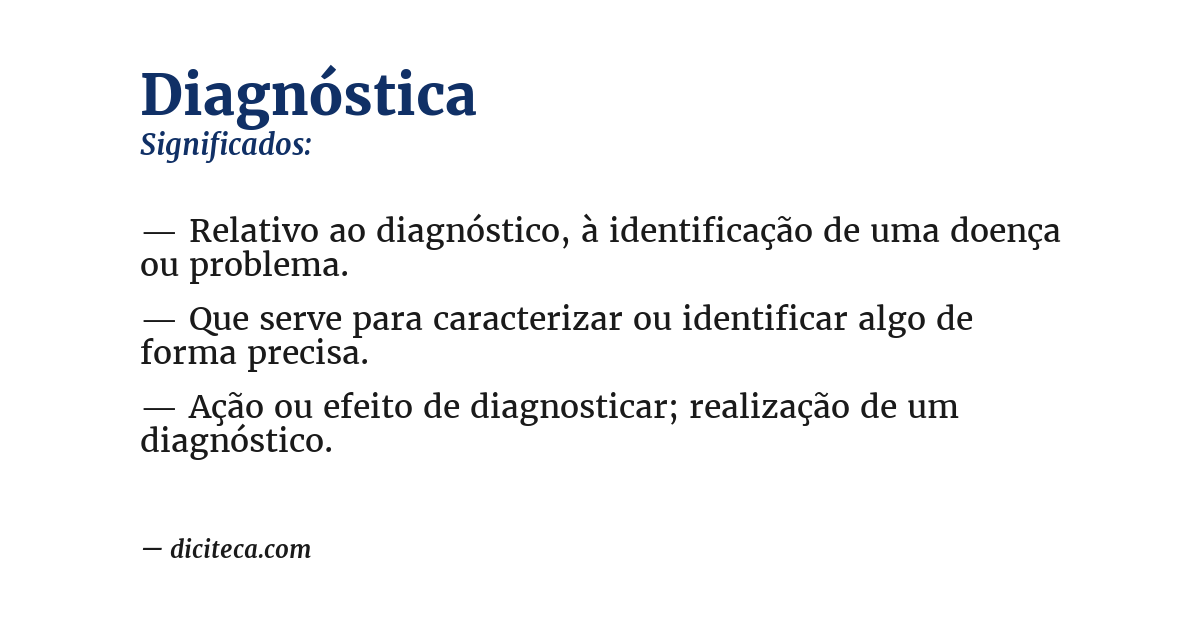 Significado de diagnóstica